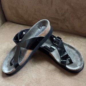 Mephisto Black Patent Sandals